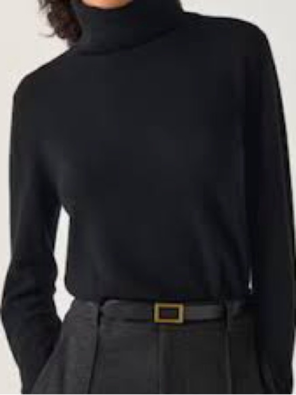 Uniqlo 100% Cashmere Black Turtleneck Sweater Classic Women's Knit M Minimalist